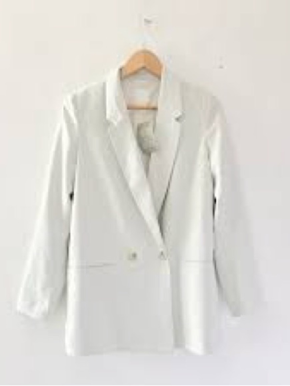 H&M Double-Breasted Women's Blazer Light green color